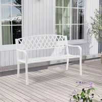 Gartenbank 'Opsasar' für 2-3 Personen Stahl 127 x 53,5 x 88 cm Weiß