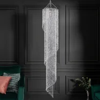 Design Hängeleuchte BIG STRASS L 160cm Hängelampe Strass-Steine Pendelleuchte Deckenlampe