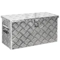 Box Anhänger Kiste Alu mit Deckel Alubox Transportbox Truckbox Deichselbox PKW Zubehör Werkzeugbox Aluminium Anhängerbox Aufbewahrungsbox D40 mit Schloss V2Aox