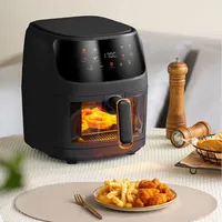 Kompaktfriteusen, Heißluftfritteuse, 5L Sichtbares Airfryer ohne Öl mit LED-Touch-Screen, Mini Backofen mit 8 automatische Menüs, Timer