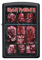 ZIPPO - Iron Maiden Design - Hard-Rock Heavy-Metal Musik Rot Zombie Skull Totenkopf Mumie Monster Dämon Black Matte Schwarz Sturmfeuerzeug nachfüllbar Benzin 60006206