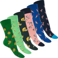 Footstar Damen & Herren Bunte Motiv Socken (6 Paar) Lustige Baumwoll Socken - Citrusflamingo 36-40