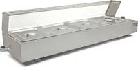 Ohřívač potravin Bain Marie pro catering Ohřívací stojan Bain Marie pro cateringový bufet 4x GN