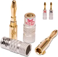4x High End Bananenstecker NAUC Bananas 24K vergoldet Banana für Kabel bis 6mm²
