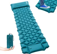 Aopunly Isomatte, Isomatten Camping, Isomatte Outdoor, Dicke Ultraleicht Isomatte mit Kissen Selbstaufblare Schlafmatte, wasserdichte & Faltbare, Klassisch Pfauenblau