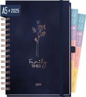 Family-Timer 2025 Deluxe A5+ / 12 Monate / Cute Flower / vom Häfft-Verlag