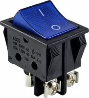 Wippschalter Blau mit Schraubanschluss, 2 polig (4pin) 16A 250 beleuchtet-LED