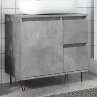 vidaXL Waschbeckenunterschrank Betongrau 65x33x60 cm Holzwerkstoff