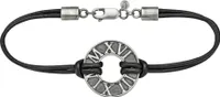 cai Armband 925 Silber matt-oxidiert mit Leder