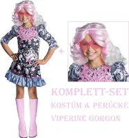 Monster High Kinder Kostüm & Perücke (Viperine Gorgon) Größe: L / 140-146 (8-10Jahre)