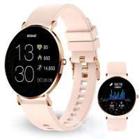 XCOAST SIONA 2 Damen Smartwatch Rose, 42 mm, AMOLED, Ultraflach, Edelstahl, iOS und Android