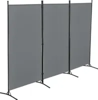 Raumteiler Teruel 3-teilig 260x176 cm Paravent Trennwand 3-tlg. Sichtschutz Stellwand Spanische Wand Dunkelgrau