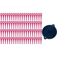 Kunststoffmesser Set (80er Pack) mit Schneidscheibe, für Parkside Akku Rasentrimmer PRTA 20 Li A1 -  IAN 311046