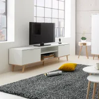 finori TV-Board Göteborg 160x40 cm weiß / Nachbildung Sonoma Eiche Fernsehschrank