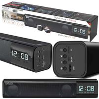 Adler - Bluetooth Lautsprecher, AUX-Eingang, Wiedergabe von SD-Karten, USB-Wiedergabe, Wecker, Schwarz