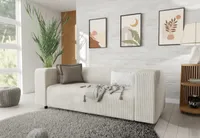 S-STYLE MÖBEL - Malin - Modernes Sofa 2 sitzer aus Beige Cord-Stoff mit bequemem Sitz