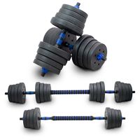 Lacestone 2in1 Hantelset 30 Kg Kurzhantel Langhantel Set Hanteln Krafttraining Gewichte MS-18213