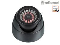 Dome Kamera Attrappe, rote IR-LED, schwarz, Fake Dummy Überwachungskamera