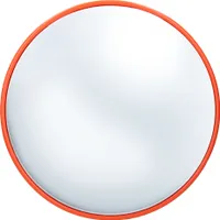 ECD Germany dopravní zrcadlo Ø 30 cm s otočným držákem, červené, nerozbitné, odolné proti povětrnostním vlivům, usnadňuje pohyb dovnitř a ven, bezpečnostní zrcadlo dohledové zrcadlo panoramatické zrcadlo vypouklé zrcadlo