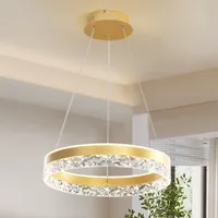 Moderner Kristall pendelleuchte Dimmbar LED Pendelleuchte, Höhenverstellbar Hängeleuchte, Häengelampe für Wohnzimmer, Esszimmer,Schlafzimmer, Resta