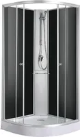 Komplettduschkabine RIO BLACK 90 x 90 x 204 - Dusche komplett - Doppel Schiebetüren - Sicherheitsglas - Duschkabine