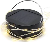 Solárne kempingové svetlo LED vodotesné 4000 mAh čierne