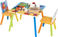 WOLTU 3tlg. Kindertisch SG003 Kindersitzgruppe mit 2 Stühle Sitzgruppe für Kinder Vorschüler Kindermöbel Ozean bedruckte Kindertisch Set