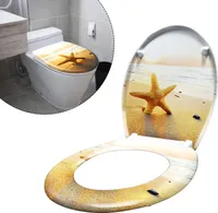 LARS360 Duroplast Seestern Toilettendeckel Toilettensitz Klobrille WC BRILLE Deckel Badezimmer MDF Absenkautomatik WC-Sitz