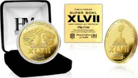 Super Bowl XLVII Gold Flip Coin NFL Münze 39mm, vergoldet