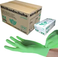 SFM ® GREENLETS : M Nitrilhandschuhe puderfrei F-tex grün (1000)