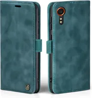Handy Hülle für Samsung Galaxy Xcover7 Klapphülle Bookcase Flip Cover Handy Tasche Etui Farbe: Petrol