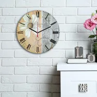 Opviq, 3030MS- HMA6153, Bunt, Wanduhren, 30 cm, 100% MDF (Dicke: 5 mm)