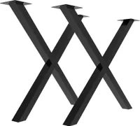 2 Stück Tischkufen X Form 80*72cm Tischbeine Tischgestell Metall für Esstisch Schreibtisch