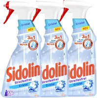 Sidolin Cristal Glasreiniger Reiniger Reinigen Glas 3x500ml Sprühflasche
