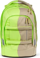 satch Schulrucksack Think Twice Pack Double Trouble beige neongrün