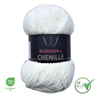 Wolle1000 Chenille - 02 CREME - 100g - weiches Chenille Garn / Kuschelwolle