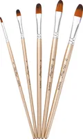 5pcs Filbert Tip Pinsel Set Nylonhaar Holzgriff Kuenstlerpinsel fuer Kinder Erwachsene Anfaenger fuer Acryloel Aquarell Gouache Nagel Koerper Gesicht Detaillierung Malerei Kunst Bastelbedarf