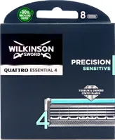 Žiletky Wilkinson Quattro Titanium Essential 4 Precision Sensitive, balení 8 x 10 ks