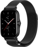 Strap-it Milanese Armband - Kompatibel mit Amazfit GTS 2 Armband Ersatzarmband Edelstahl - Armband mit Magnetverschluss - Hochwertiges Material - für Smartwatch 20mm Armband Schwarz