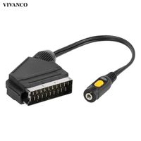 VIVANCO Audio Kabel, Scart Stecker zu 3,5mm Klinkenbuchse, 0,15m Kabellänge