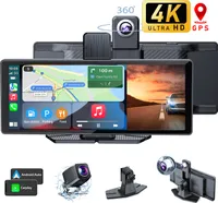 10.26 Zoll Monitor & Dashcam Kamera Carplay mit GPS, für Car Dashcam 1600*1600 HD, WLAN (Wi-Fi), Android Auto, Sprachsteuerung, GPS-Navigation