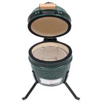 vidaXL Gril Kamado 2 v 1 Smoker Ceramic 56 cm Green