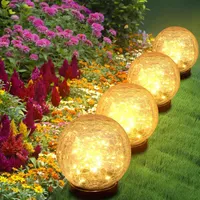 4 Stück Solarlampen für Außen, 120 LED Solarleuchten für Aussen Garten, Bodenleuchten IP44 Wasserdicht Solar Gartenleuchten für Gartendeko, Balkon