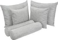 Selfitex Großes 6-teiliges Boxspringbett Kissen Set, 60x80/50x50/Nackenrolle 19x65, Sofakissen inkl. weichen Füllkissen, Farbe: Grau
