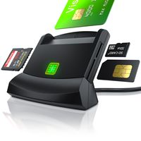 CSL USB Chipkartenleser - SmartCard Reader - Cardreader - smart Card Reader - unterstützt Smart Cards und SIM Cards, Sdcard, Micro Sd