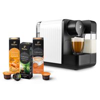 Tchibo Cafissimo milk Kaffeemaschine Kapselmaschine inkl. 30 Kapseln für Caffè Crema, Espresso, Kaffee und Milchspezialitäten, Weiß