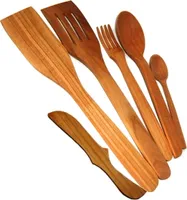 Küchenutensilien aus Kirschholz | Küchenaccessoire-Set aus Holz | Umweltfreundliche Küchenutensilien aus Holz | Kirschholz