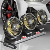 12V Auto KFZ Ventilator Dreiköpfiger Lüfter, Auto Klimaanlage Fan Kühler Kühlluftventilator