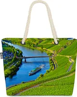 VOID Mosel Weingebiet  Strandtasche Shopper 58x38x16cm 23L XXL Einkaufstasche Tasche Reisetasche Beach Bag