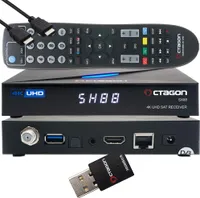 OCTAGON SX88 4K UHD S2+IP Multistream SAT Receiver + 300 Mbits Wifi Stick